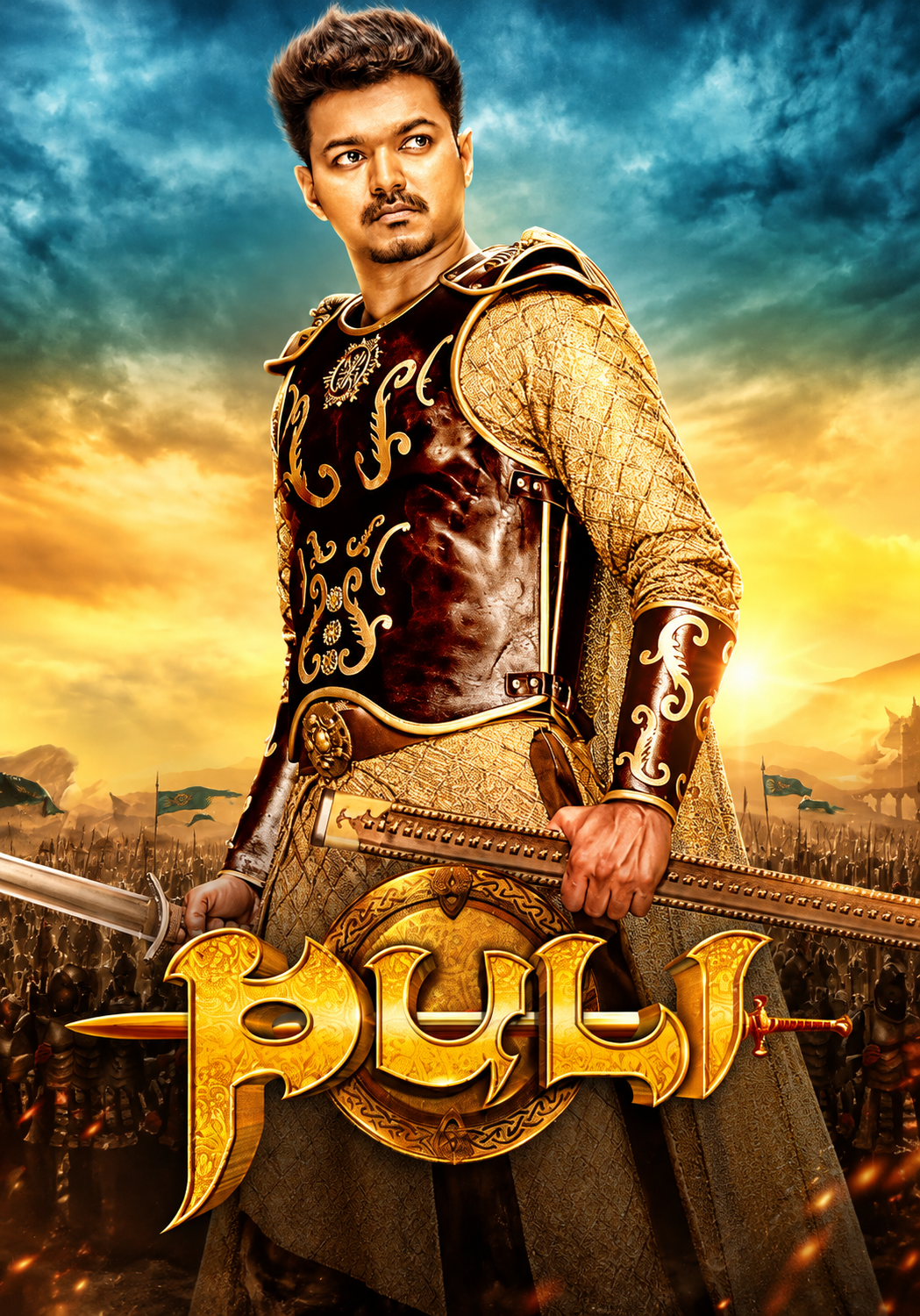 Puli (2015) (Hindi + Tamil) Dual Audio UnCut South Movie HD ESub
